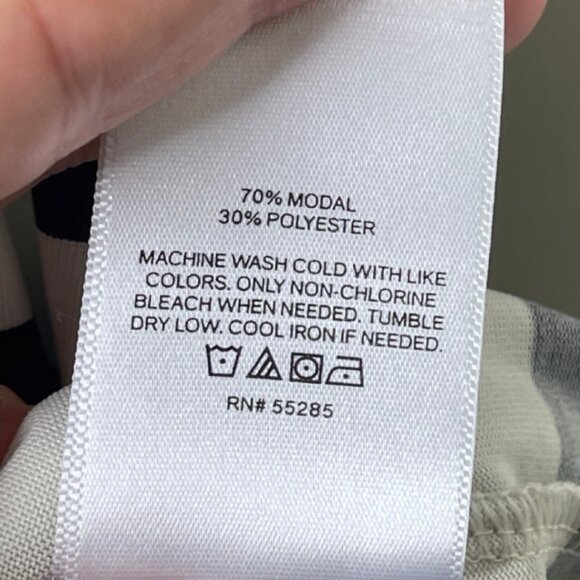 EXPRESS | Navy Blue & White Boxy Striped Short Sleeve Tee | Size M - Picture 9 of 11